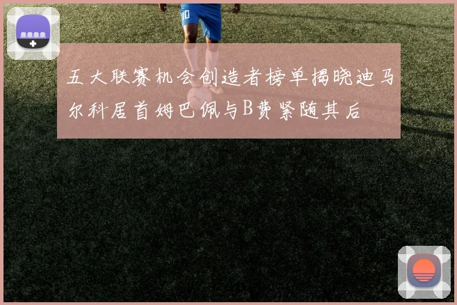 五大联赛机会创造者榜单揭晓迪马尔科居首姆巴佩与B费紧随其后